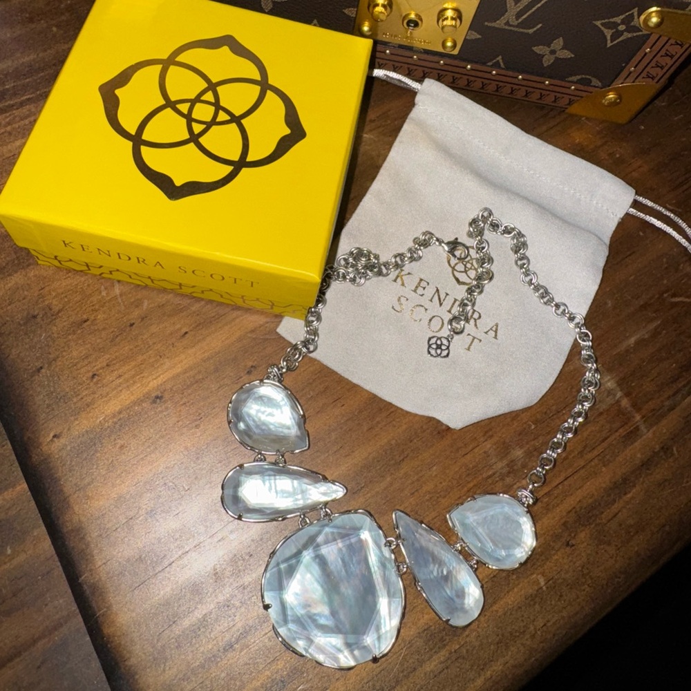 Kendra Scott Silver and White Statement Necklace